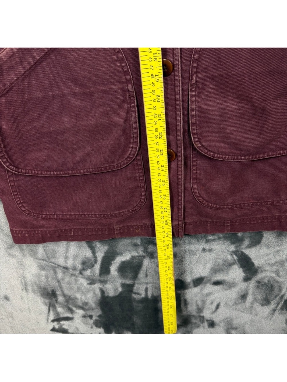 LLbean field coat barn jacket chore plum corduroy plaid lined coat burgundy - Picture 6 of 13